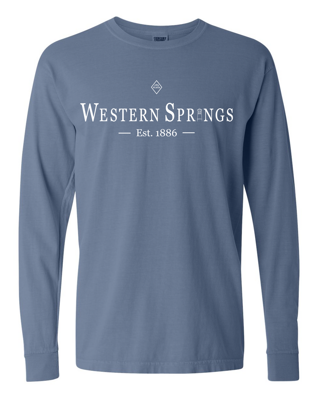 Garment-Dyed Western Springs Tower Classic Long-Sleeve Tee